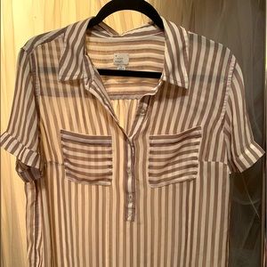 Sheer short sleeved blouse